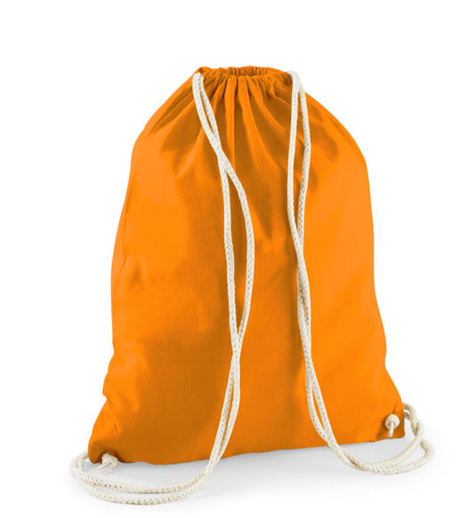Orange drawstring Moodle bag