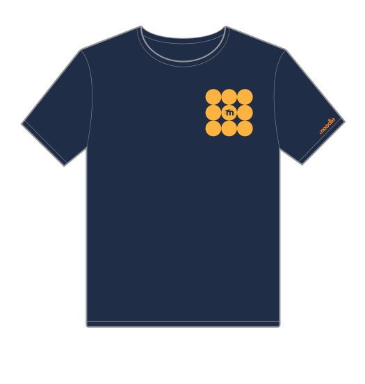 Navy MoodleMoot Global t-shirt.