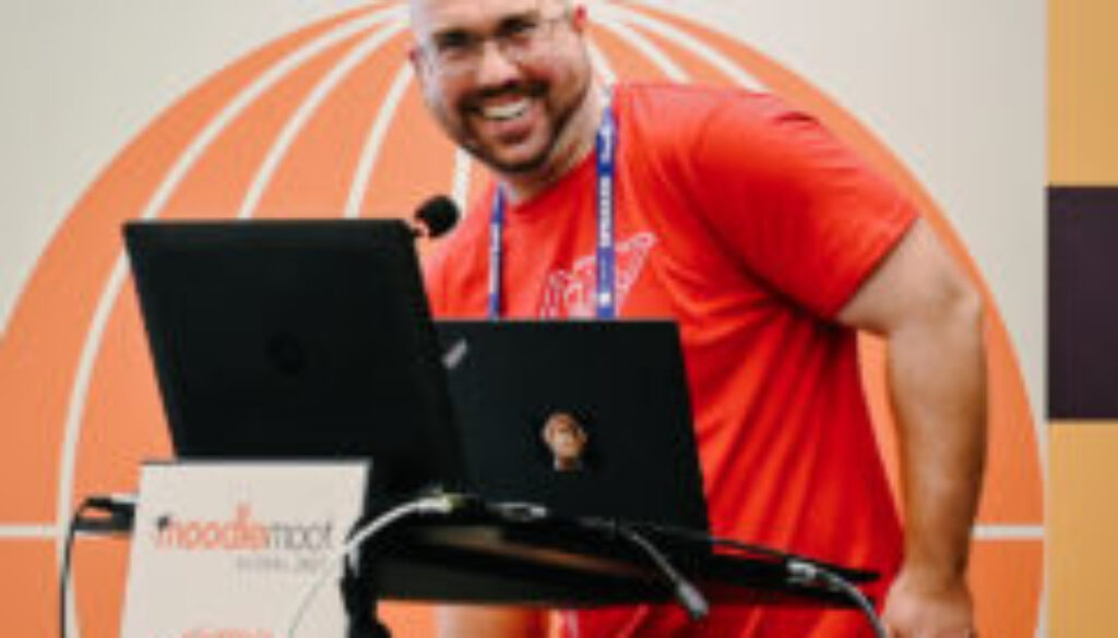 Cameron Ball (Catalyst IT) delivers his presentation "Lessons Learned Upgrading the Largest Moodle in the Southern Hemisphere” at MoodleMoot Global 2023