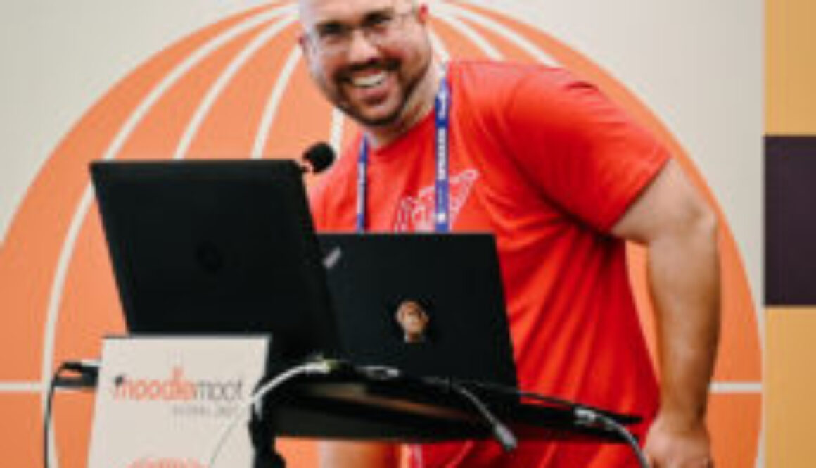 Cameron Ball (Catalyst IT) delivers his presentation "Lessons Learned Upgrading the Largest Moodle in the Southern Hemisphere” at MoodleMoot Global 2023