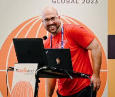 Cameron Ball (Catalyst IT) delivers his presentation "Lessons Learned Upgrading the Largest Moodle in the Southern Hemisphere” at MoodleMoot Global 2023